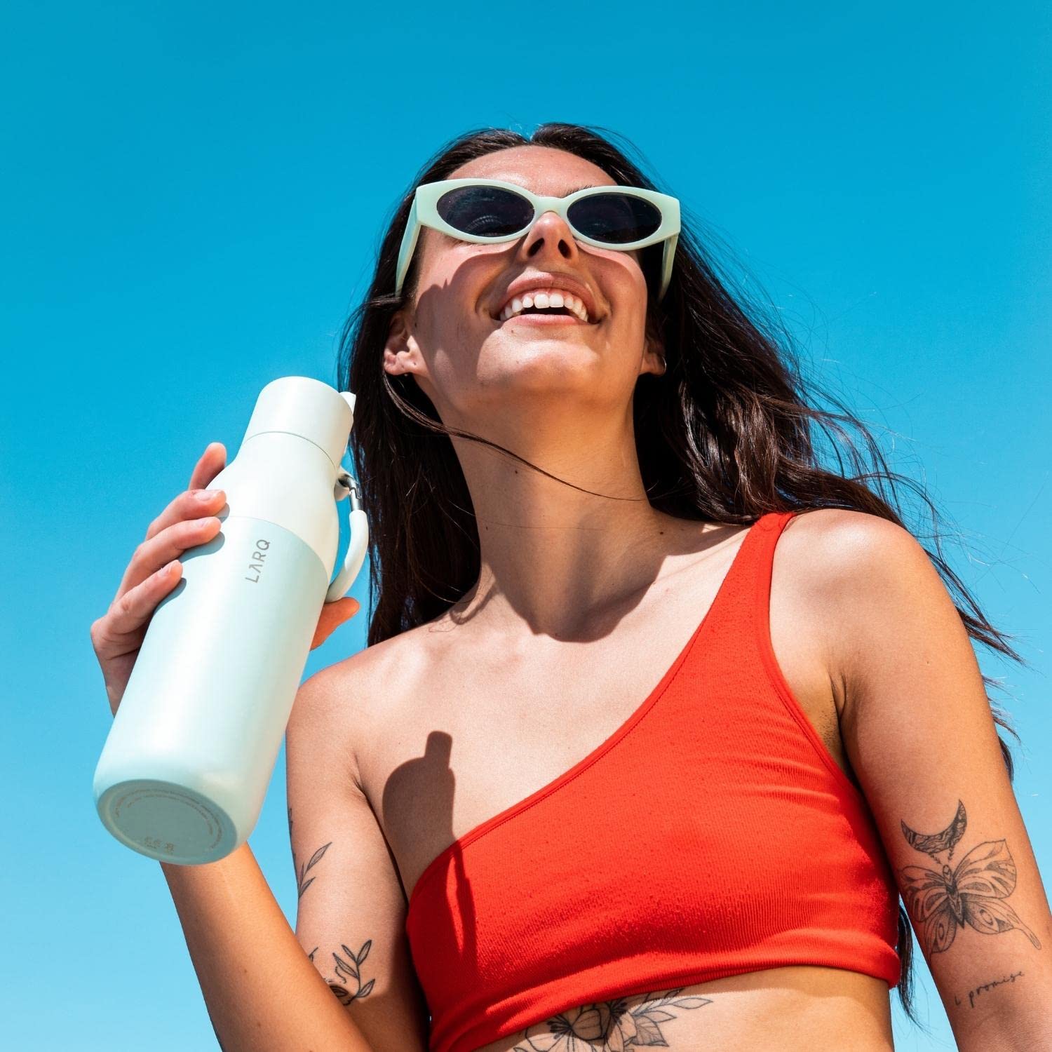 Larq Bottle Flip Top 25Oz - Insulated Stainless Steel Water Bottle With Straw | Thermos, Bpa Free | Reusable Water Bottle For Sp